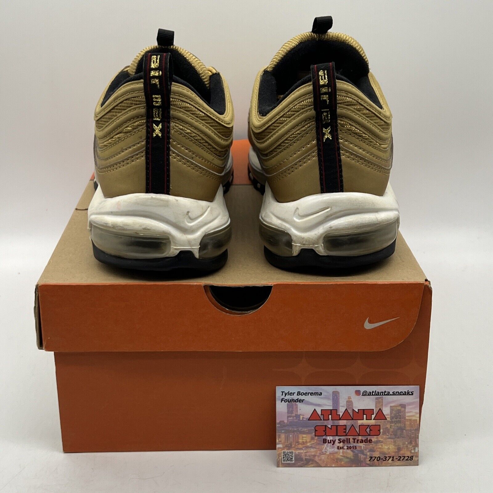 Size 12 - Nike Air Max 97 OG QS Metallic Gold White Black (884421-700)