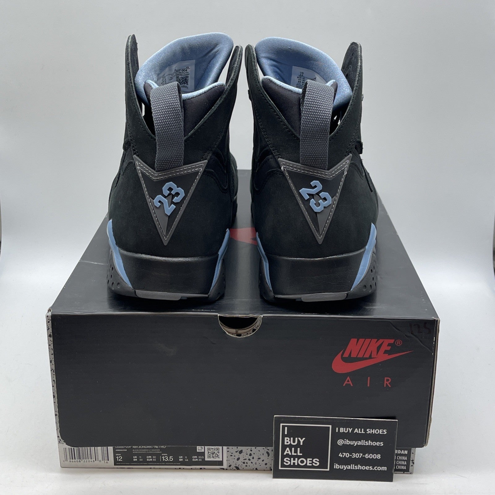 Size 12 - Air Jordan 7 Retro 2023 Chambray Black Blue Suede (CU9307-004)