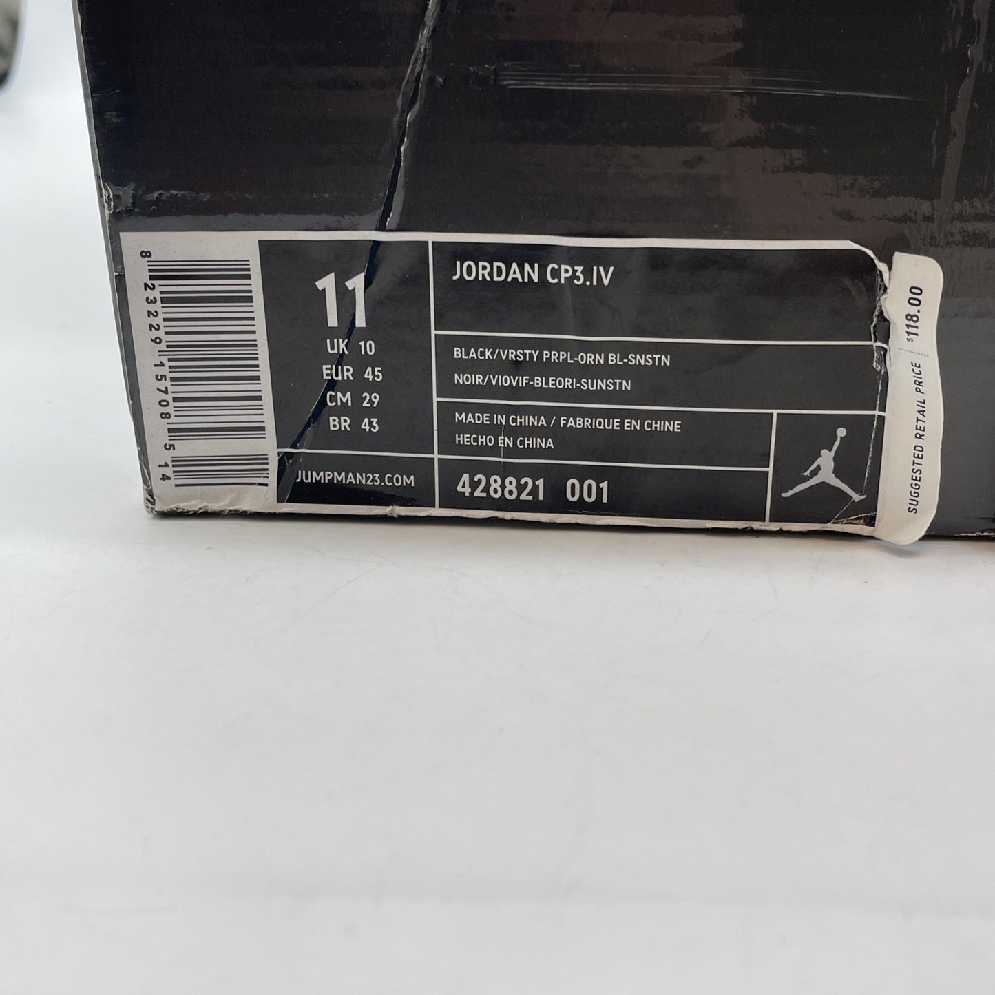 Size 11 - Jordan CP3.IV Black Purple Yellow Leather Suede (428821-001)