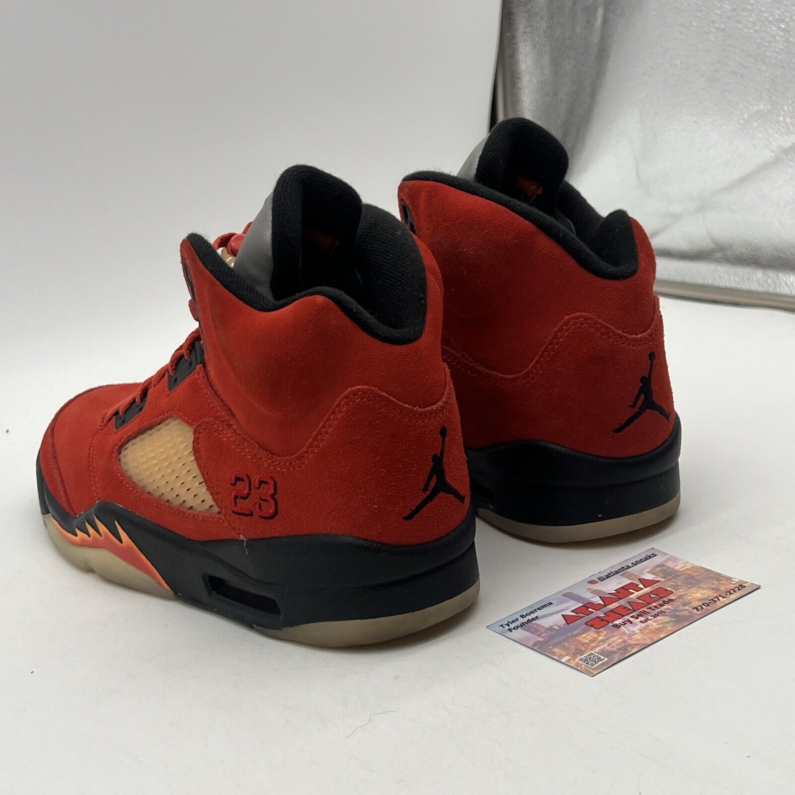 Size 8.5 - Air Jordan 5 Retro Dunk on Mars W Red Suede Black Orange (DD9336-800)