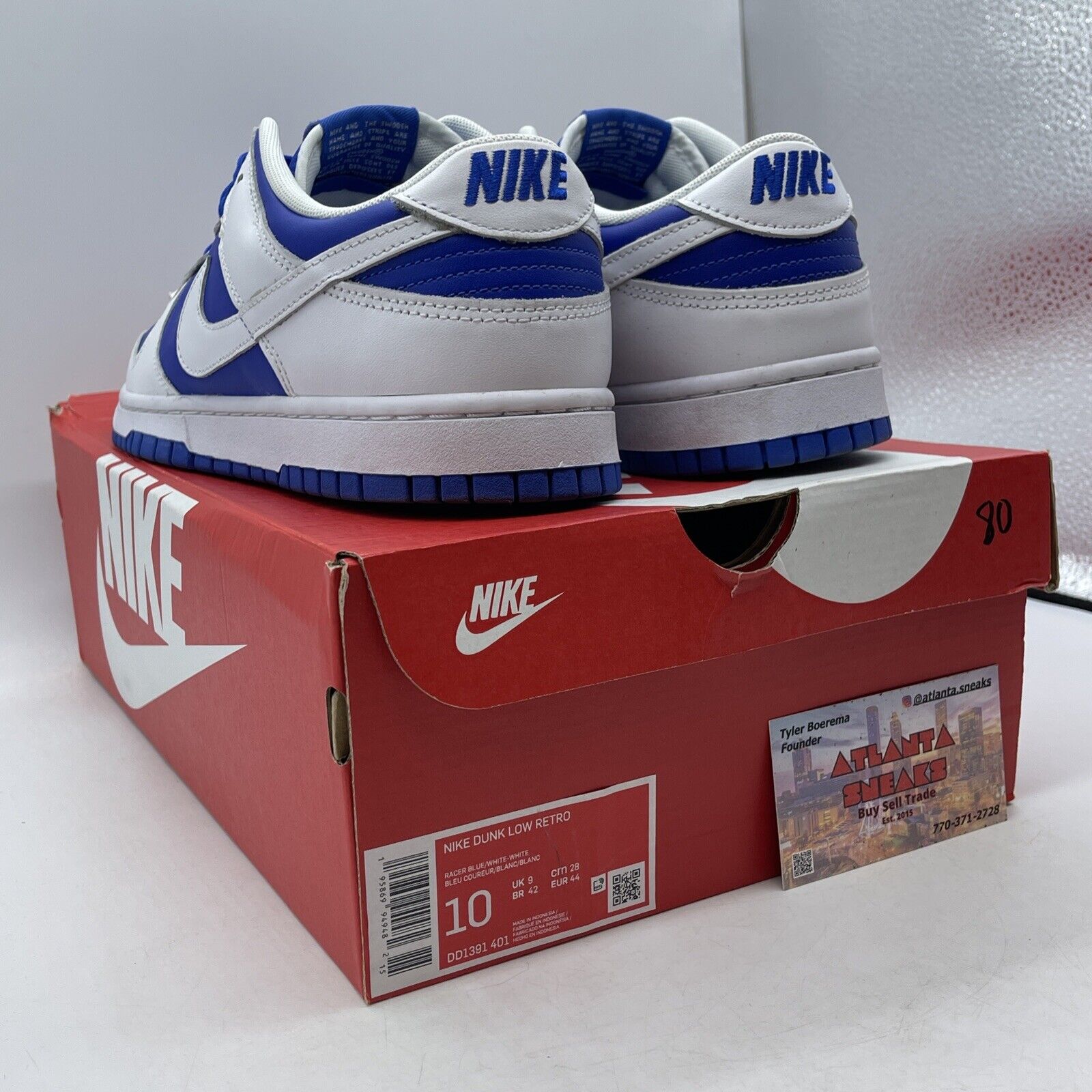 Size 10 - Nike Dunk Low Racer Blue 2022 White Leather (DD1391-401)