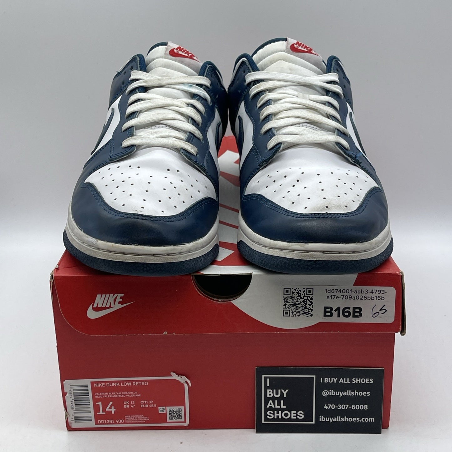 Size 14 - Nike Dunk Low Velarian Blue White Leather (DD1391-400)