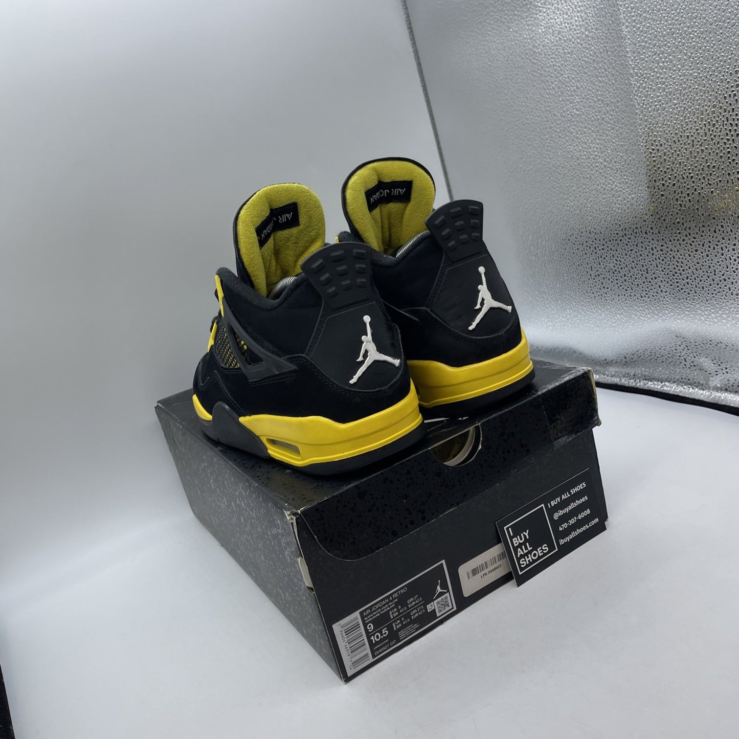 Size 9 - Jordan 4 Retro Mid Thunder Yellow Black Suede (DH6927-017)