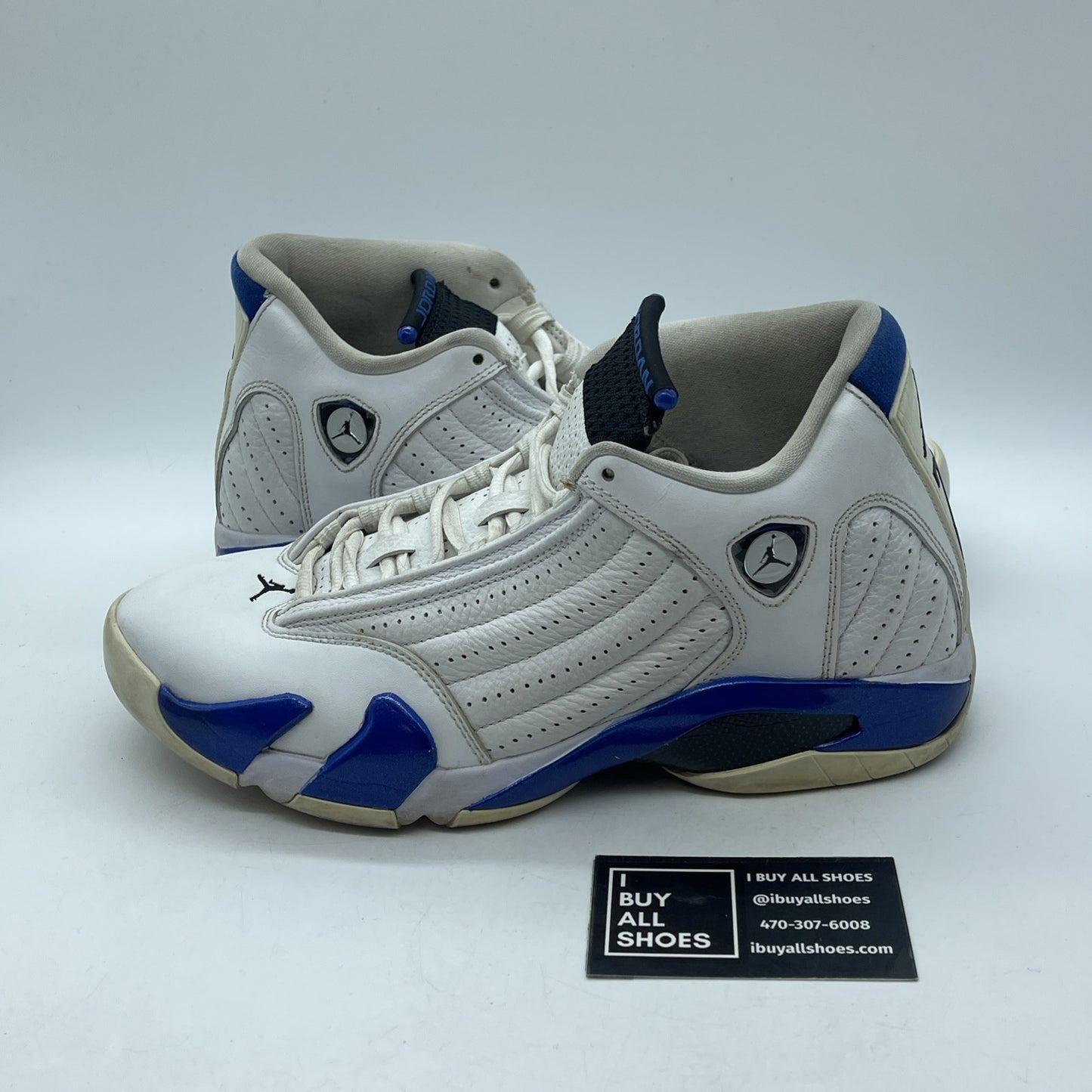 Size 9.5 - Air Jordan 14 Retro Hyper Royal Blue White Leather (487471-104)