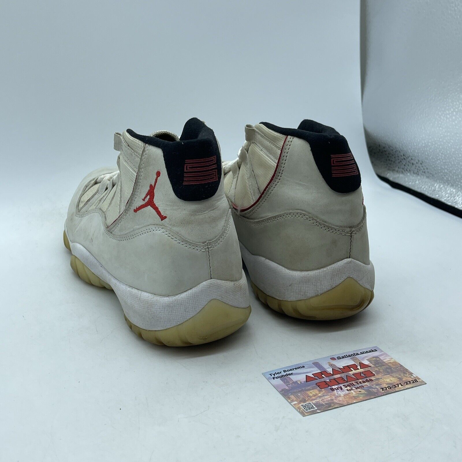 Size 8 - Air Jordan 11 Retro Platinum Tint Tan Red Black Suede (378037-016)