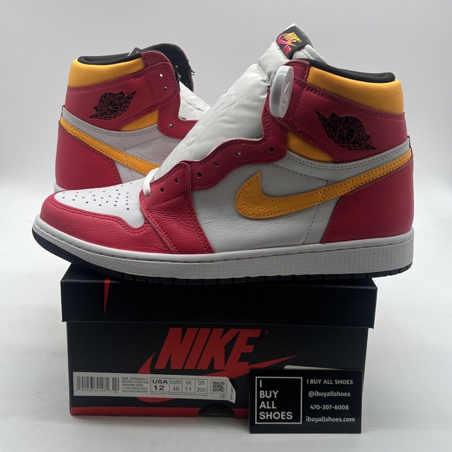 Size 12 - Air Jordan 1 Retro High OG Light Fusion Red 2021 (555088-603)
