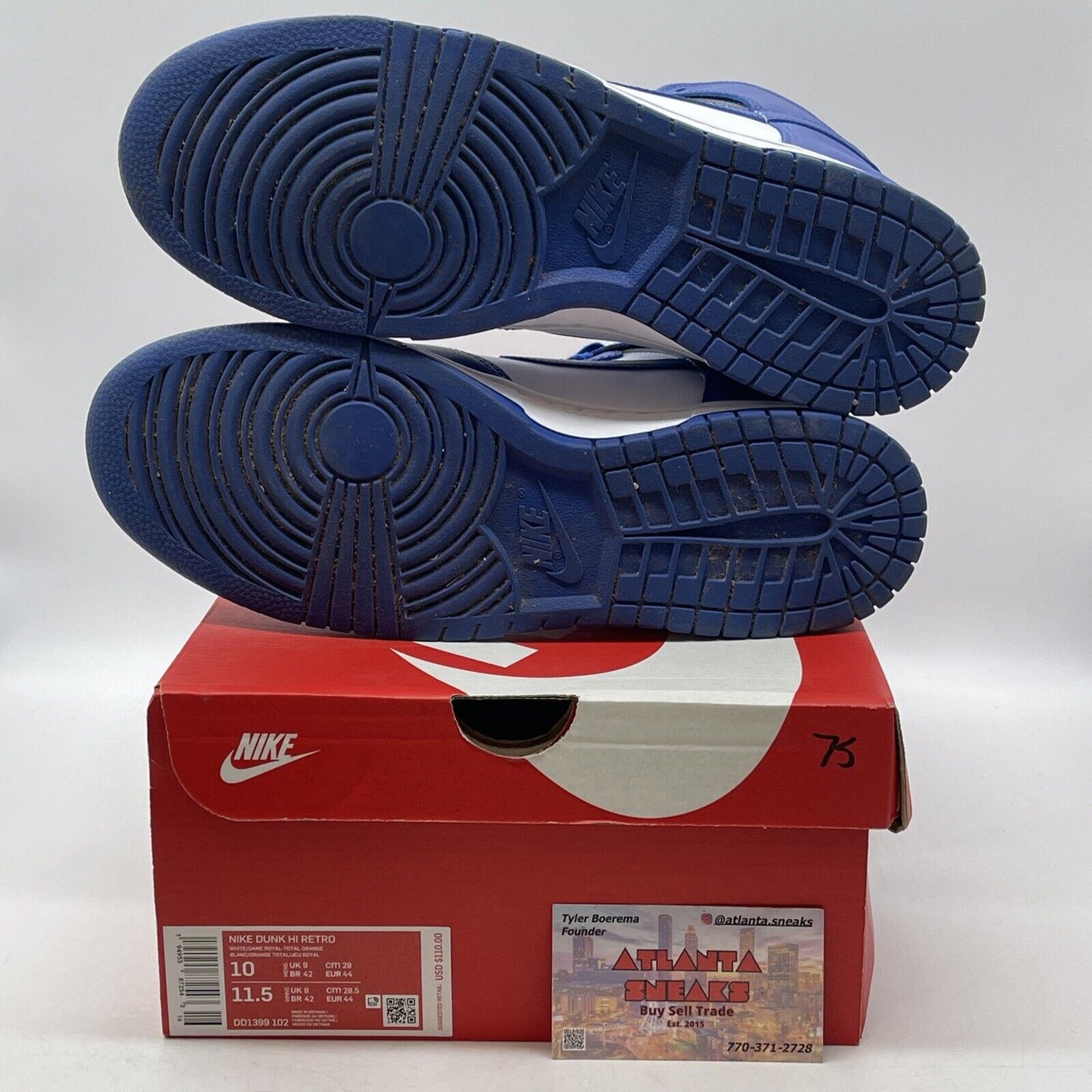 Size 10 - Nike Dunk 2021 High Kentucky Blue White Leather (DD1399-102)