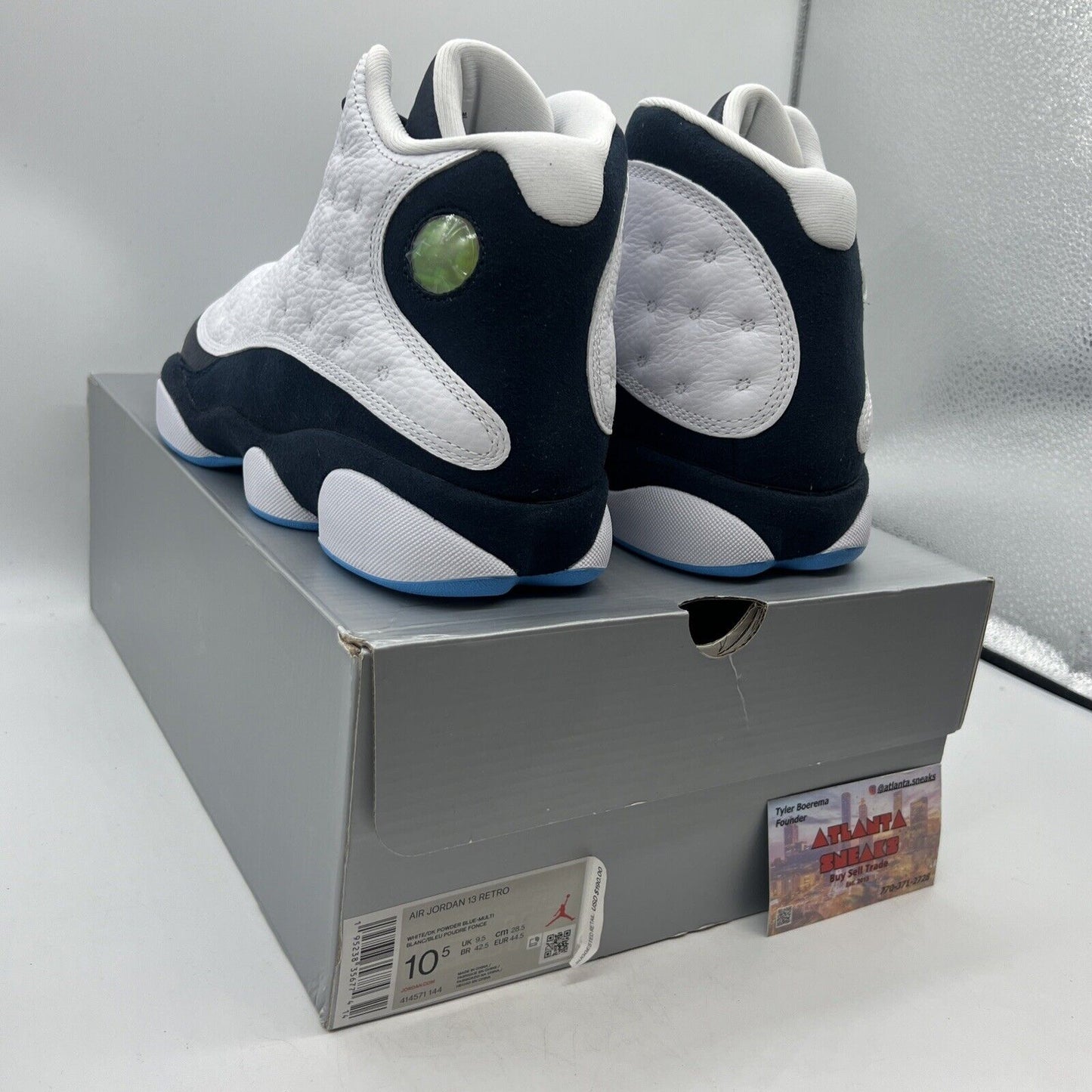Size 10.5 - Jordan 13 Retro Obsidian Brand New Og All White Light Blue Navy