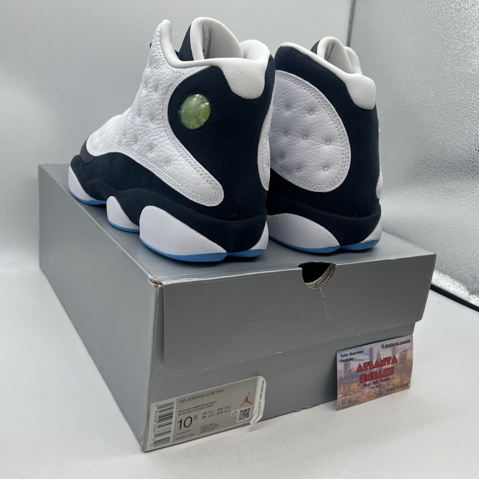 Size 10.5 - Jordan 13 Retro Obsidian Brand New Og All White Light Blue Navy