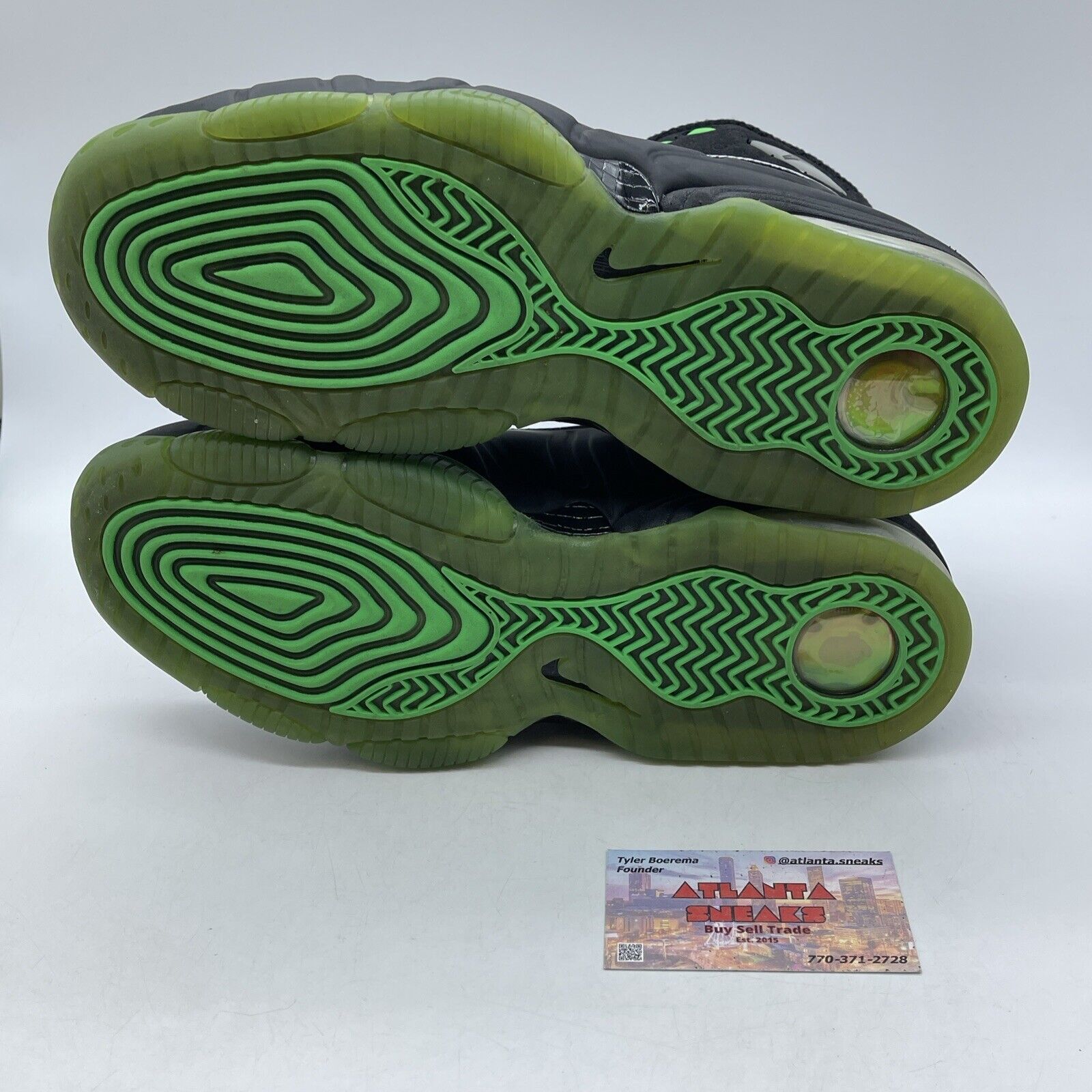 Size 10 - Nike Air 1/2 Cent Black Green Spark Black Leather Suede (344646-002)