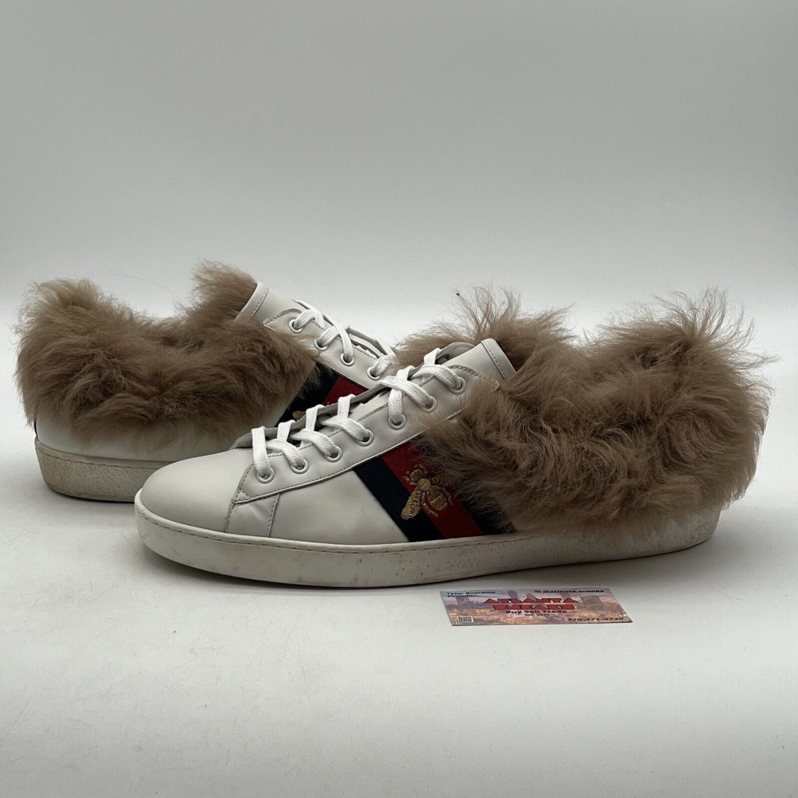 Size 13.5 - Gucci Ace Sneakers Fur Women