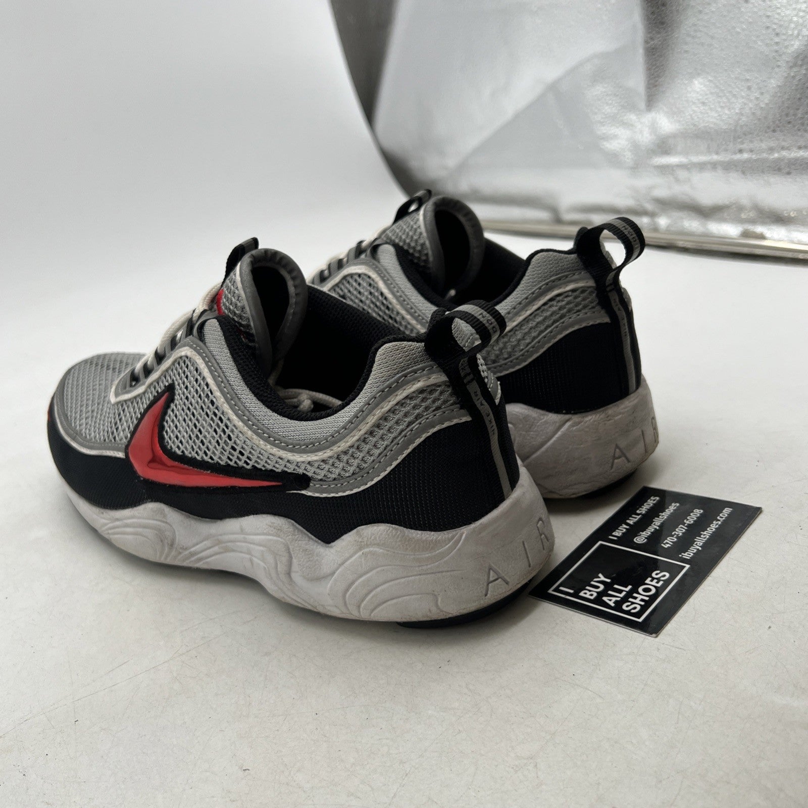 Size 9.5 - Nike Air Zoom Spiridon '16 2016 Silver Red (849776-001)