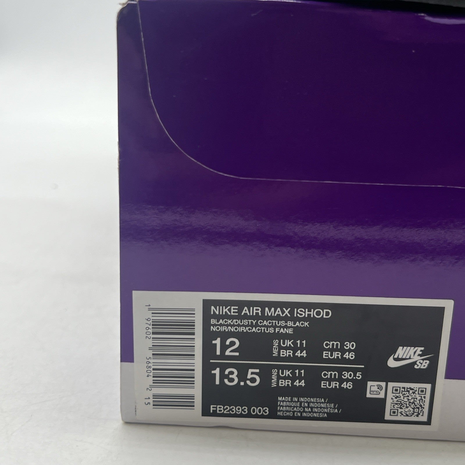 Size 12 - Nike Air Max Ishod Wair SB Black Grape (FB2393-003)