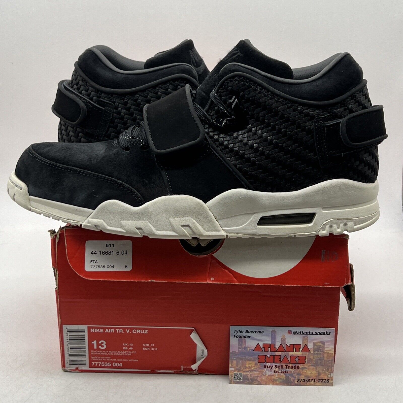 Size 13 - Nike Air Trainer Cruz Black Suede White (777535-004)