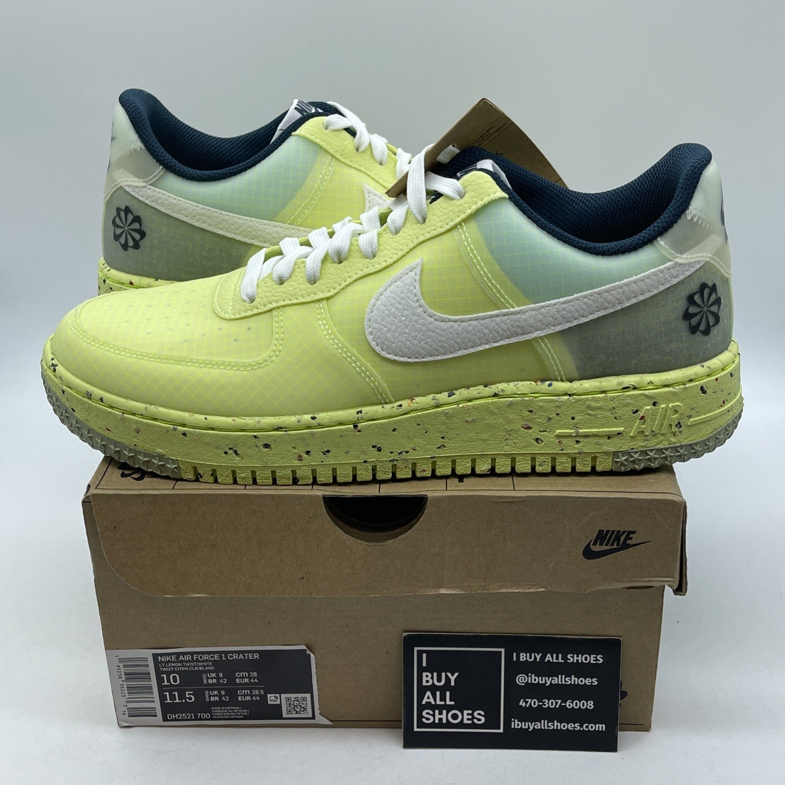 Size 10 - Nike Air Force 1 Crater Light Lemon Twist White (DH2521-700)