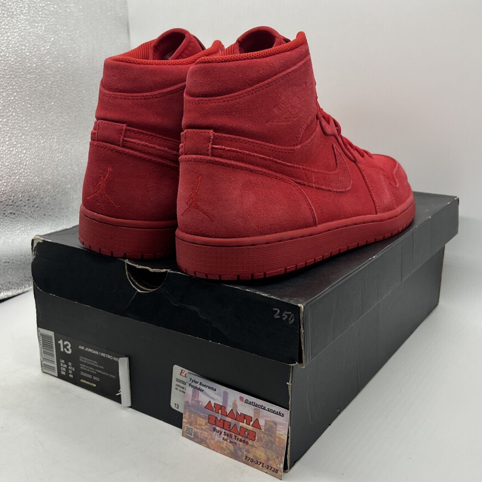 Size 13 - Air Jordan 1 Retro High Red Suede (332550-603)