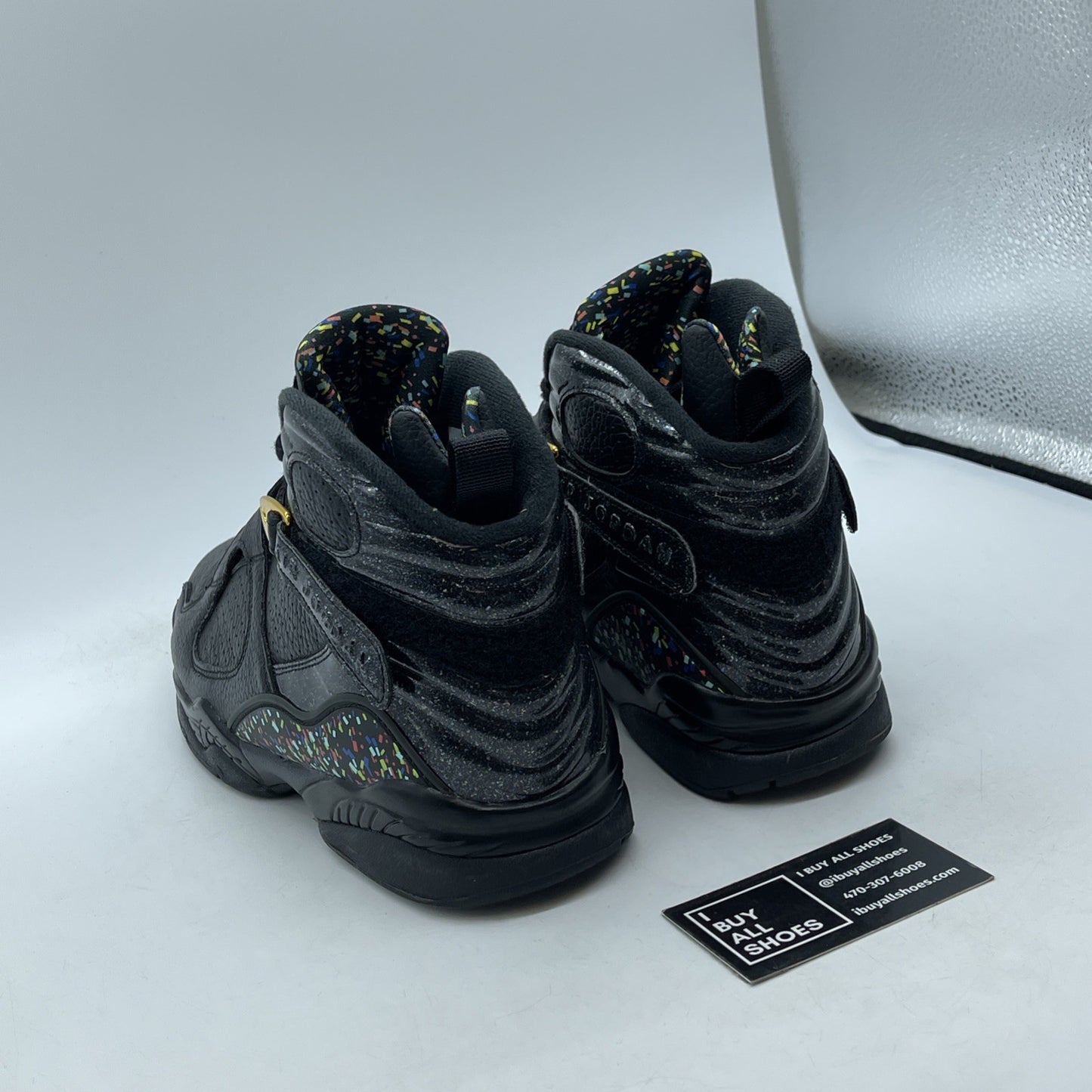 Size 9 - Air Jordan 8 Retro C&C Confetti Blue Black Leather (832821-004)