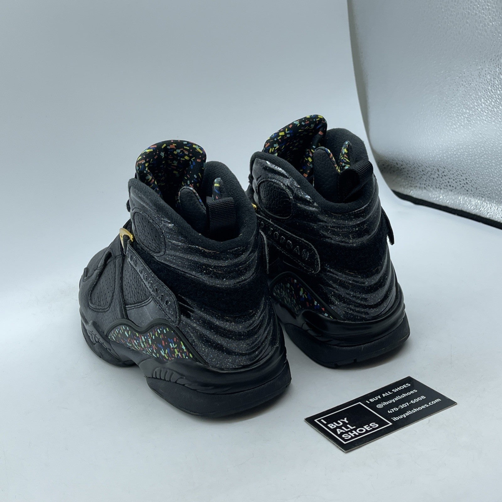 Size 9 - Air Jordan 8 Retro C&C Confetti Blue Black Leather (832821-004)
