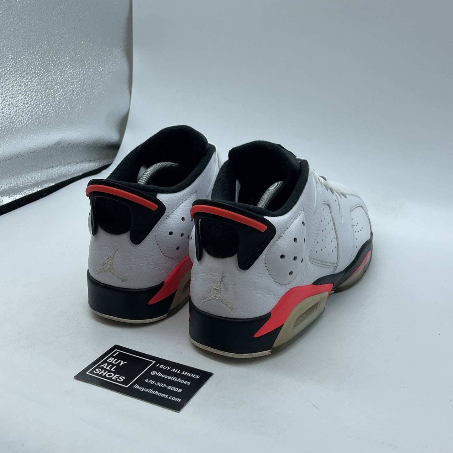 Size 11 - Air Jordan 6 Low White Infrared Black Suede Leather (304401-123)