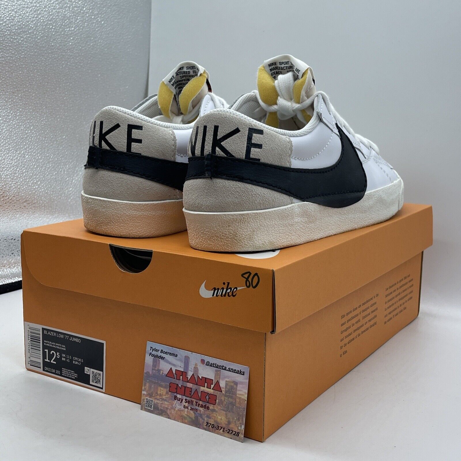 Size 12.5 - Nike Blazer '77 Jumbo Low White Black Grey Suede (DN2158-101)