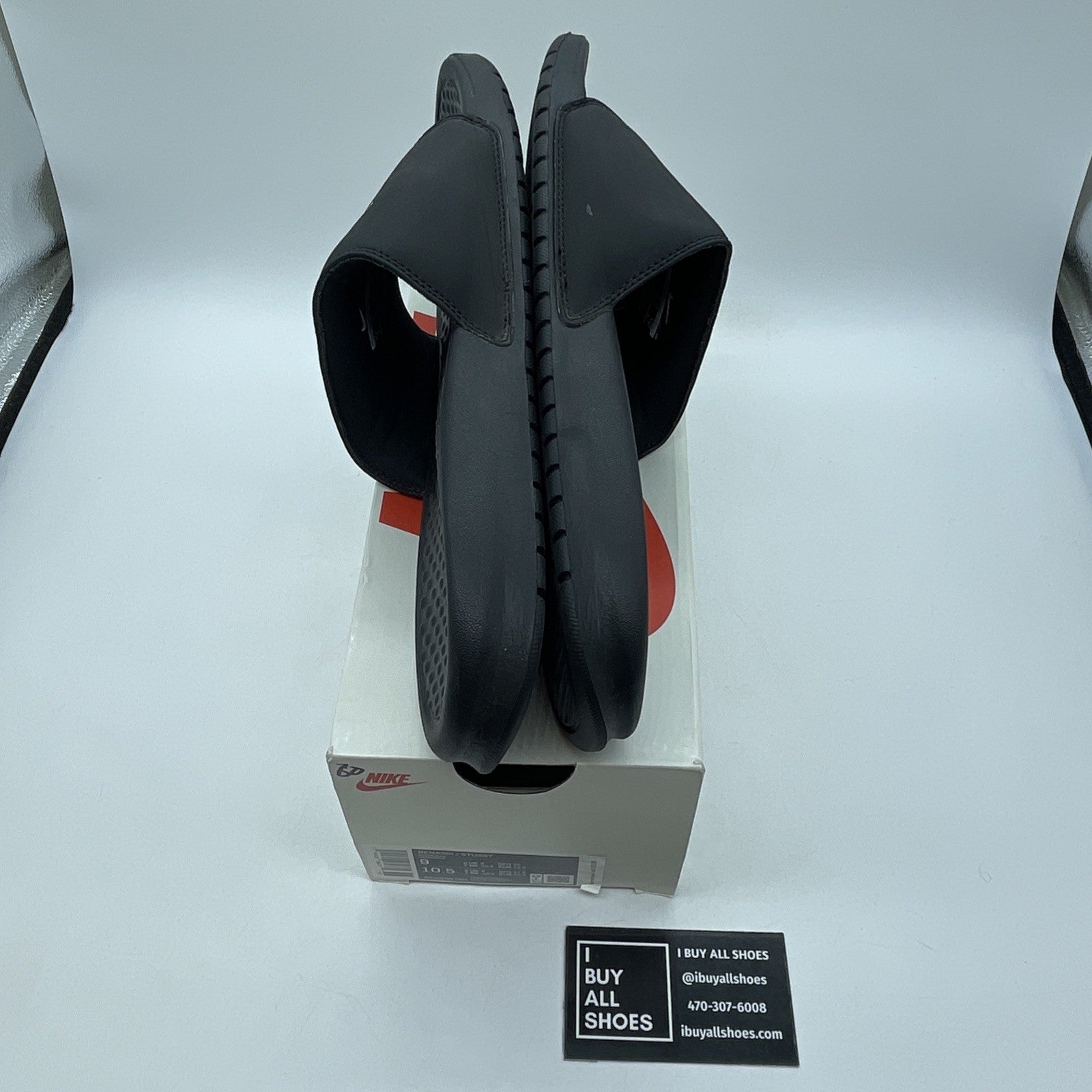 Size 9 - Nike x Stussy Benassi Slide Black Suede Rubber (DC5239-001)