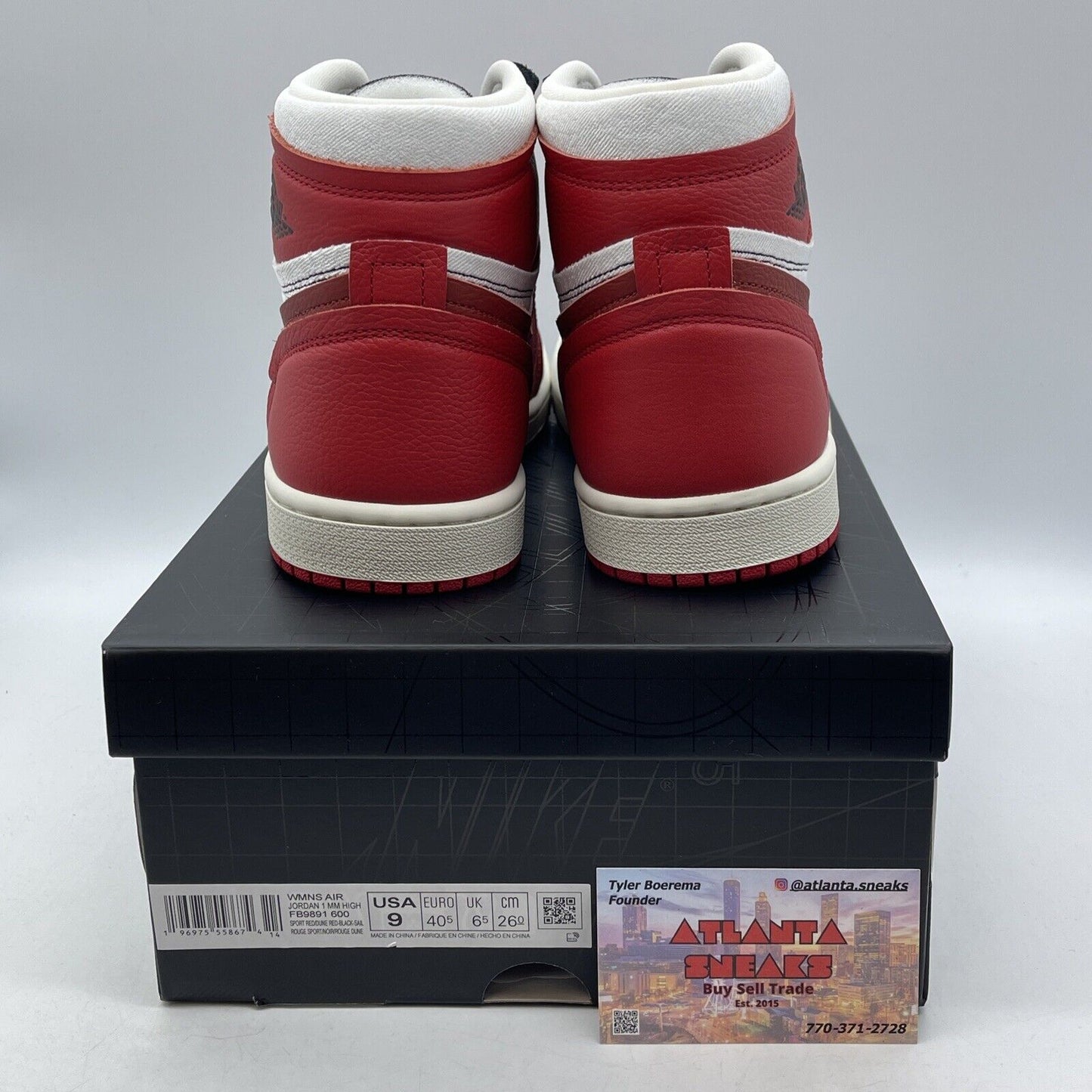 Size 9W - Air Jordan 1 Method of Make High Sport Red Black Leather (FB9891-600)