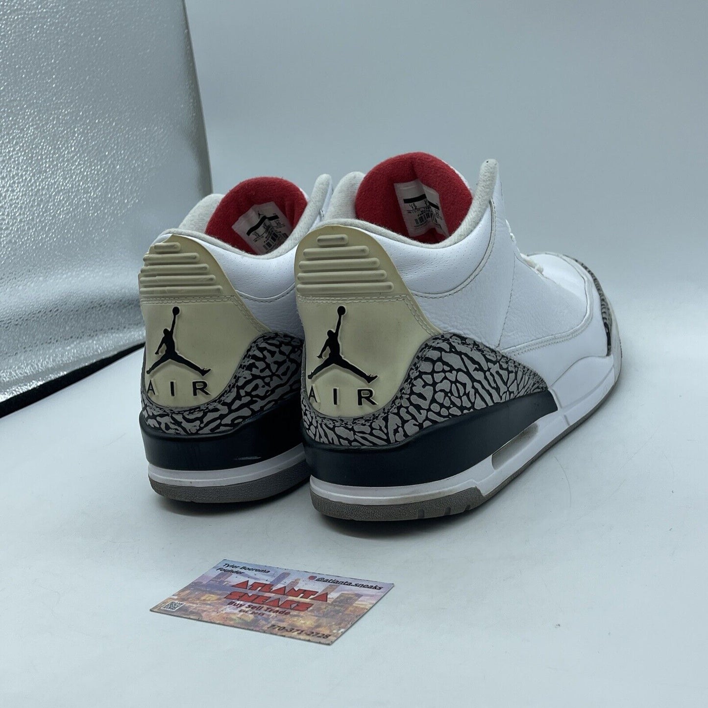 Size 12 - Jordan 3 Retro White Cement 2011 Grey Black Suede Leather (136064-105)