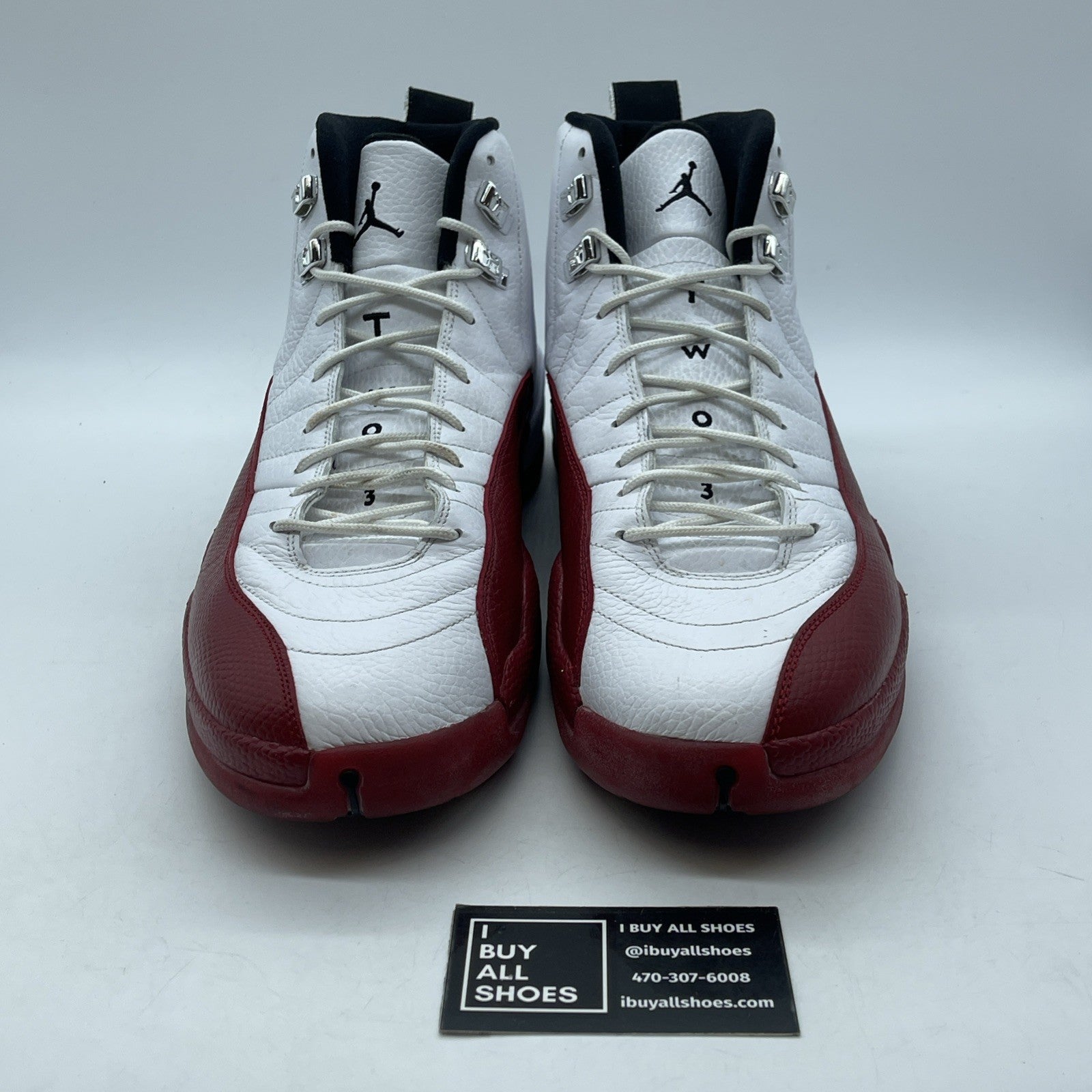 Size 13 - Air Jordan 12 Retro 2009 Cherry Red White Black Leather (130690-110)