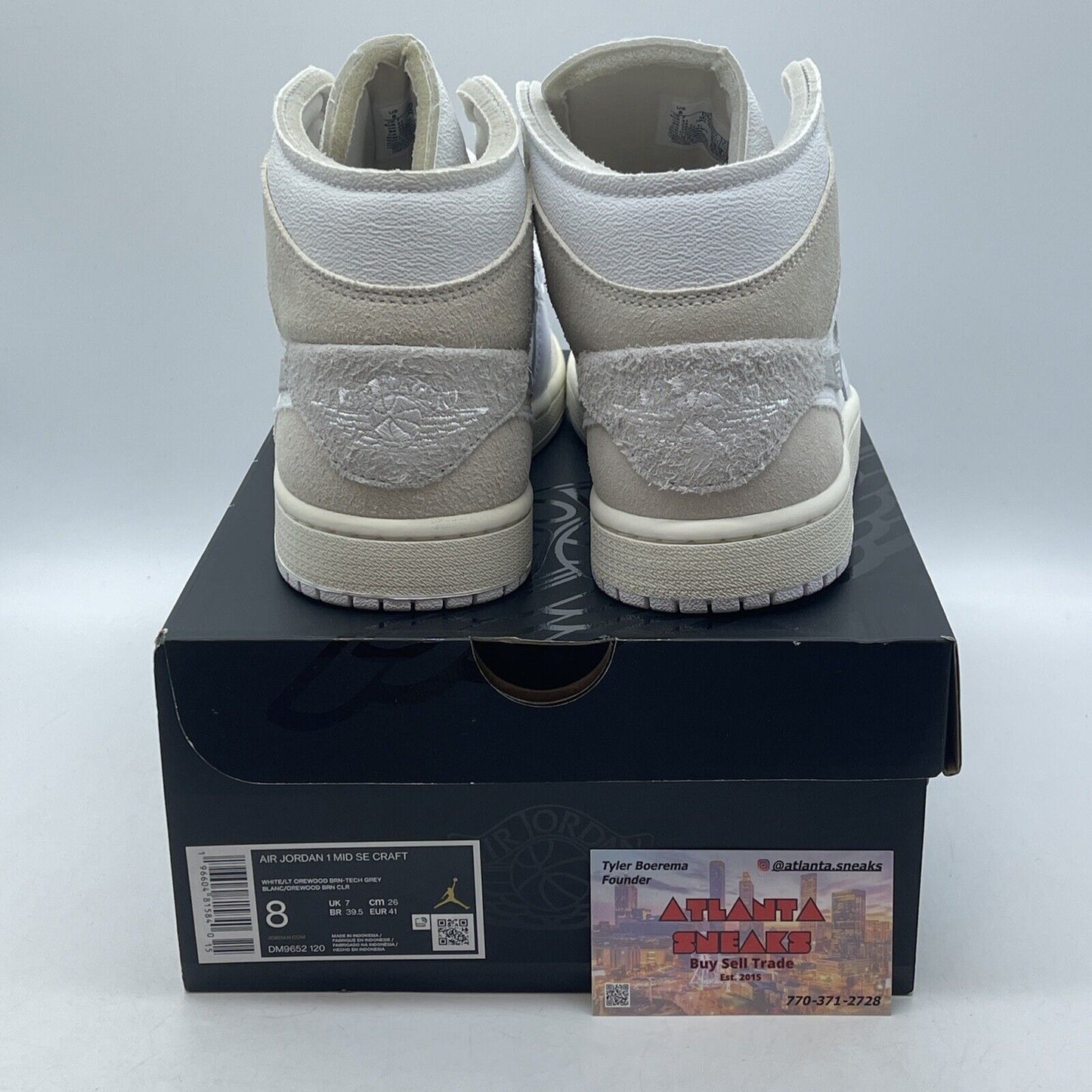 Size 8 - Air Jordan 1 SE Craft Mid Inside Out - White Sail Suede (DM9652-120)