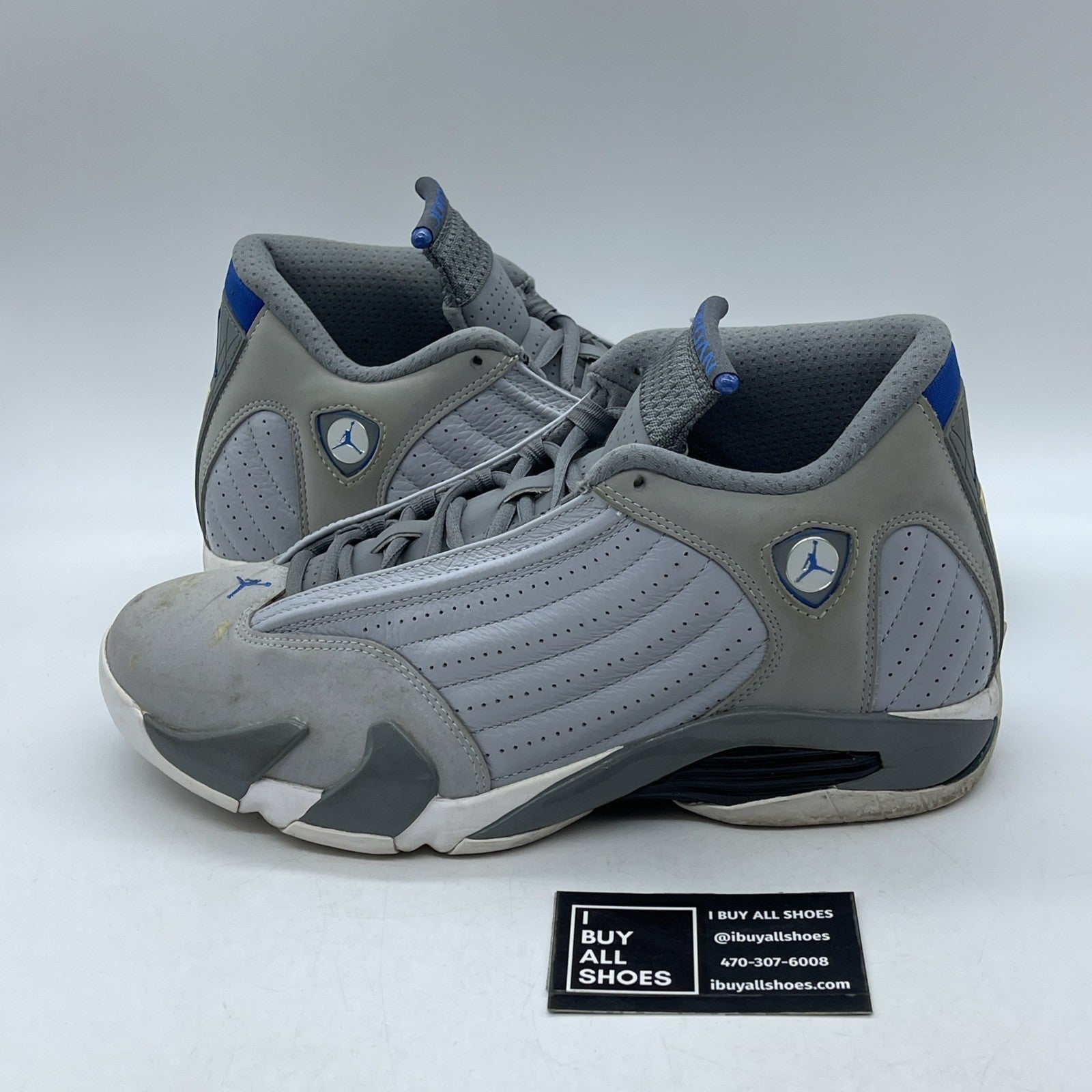 Size 10.5 - Air Jordan 14 Retro Wolf Grey (487471-004)