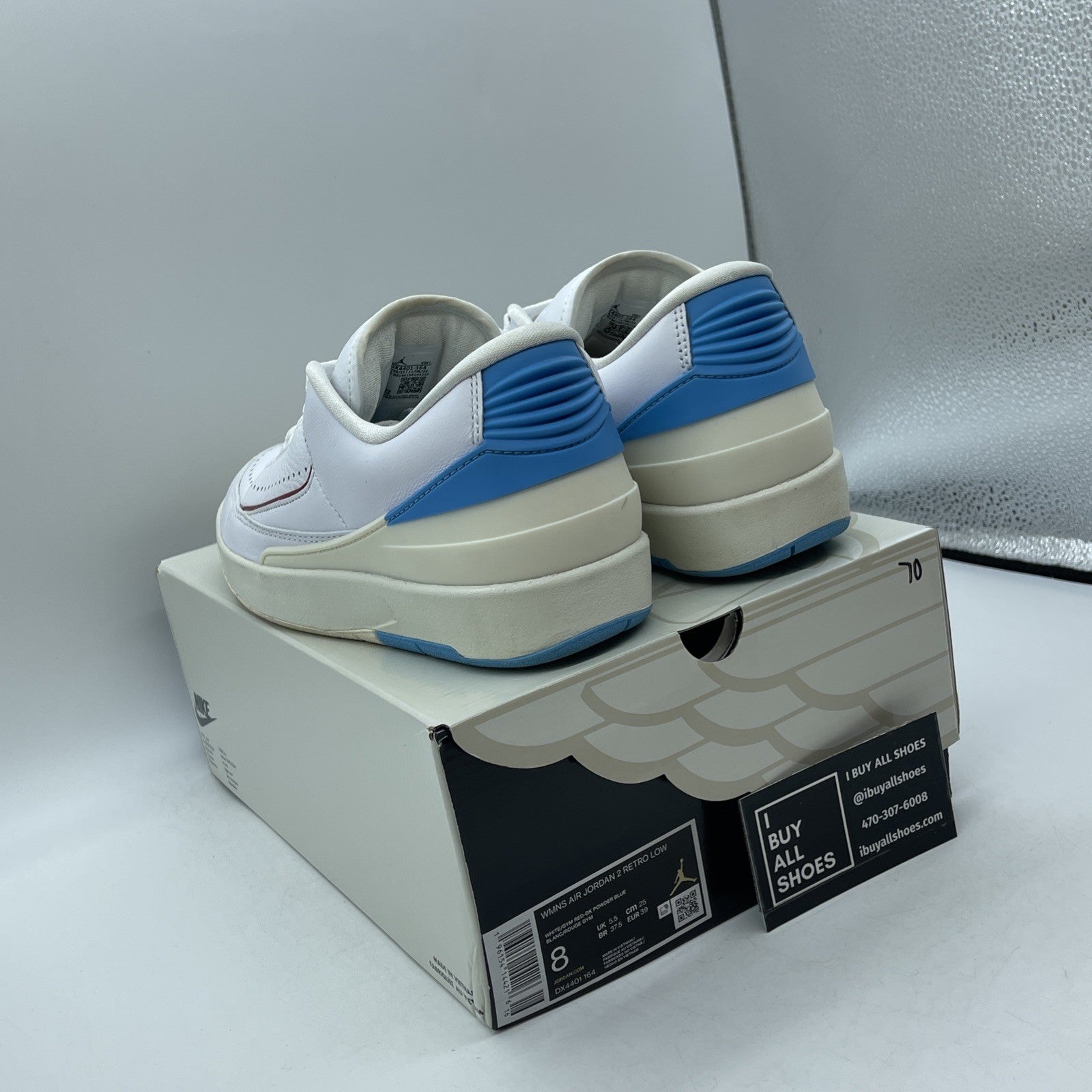 Size 8W - Air Jordan 2 Retro Low NC to Chi White Blue Leather (DX4401-164)