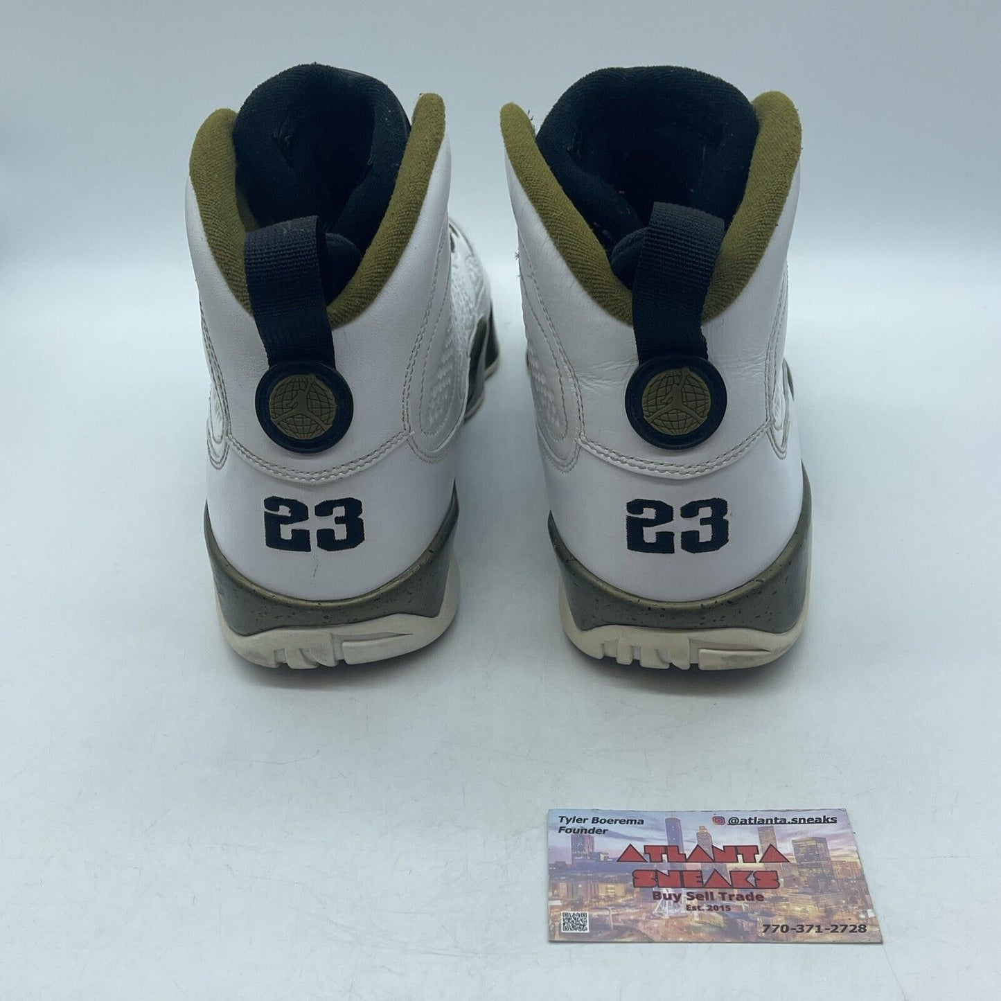 Size 11.5 - Air Jordan 9 Retro Statue Black White Olive Green (302370-109)