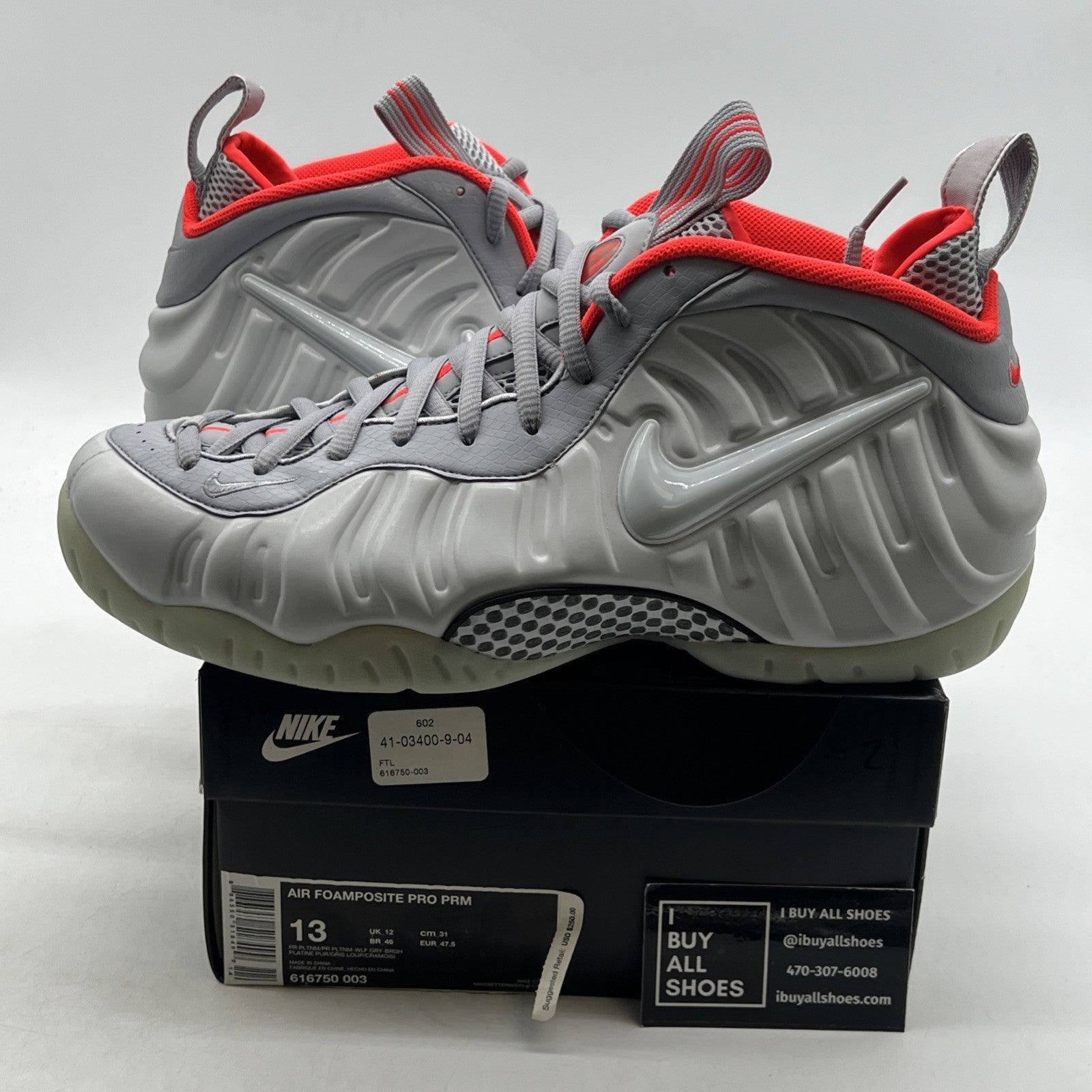 Size 13 - Nike Air Foamposite Pro Premium Pure Platinum (616750-003)