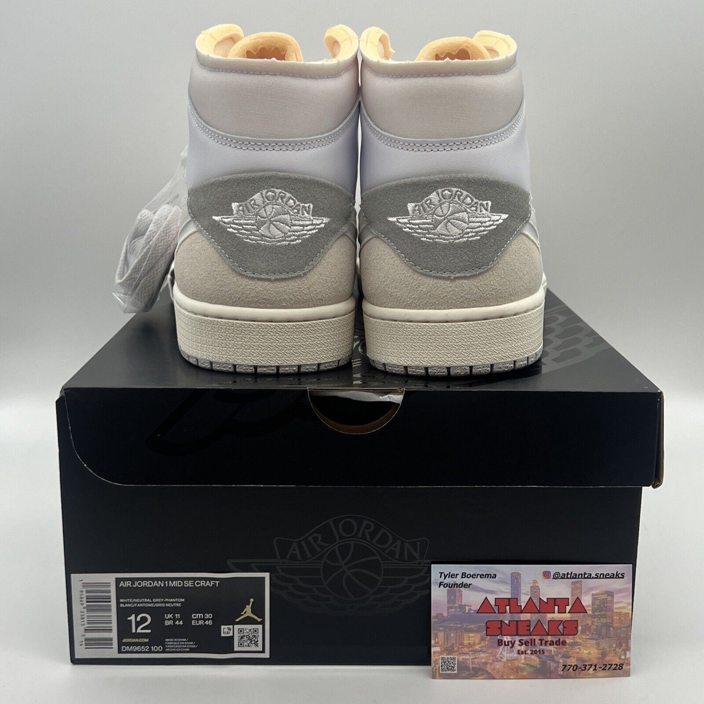 Size 12 - Jordan 1 Mid SE Craft White 2022 Suede Grey Leather New Retro Og All