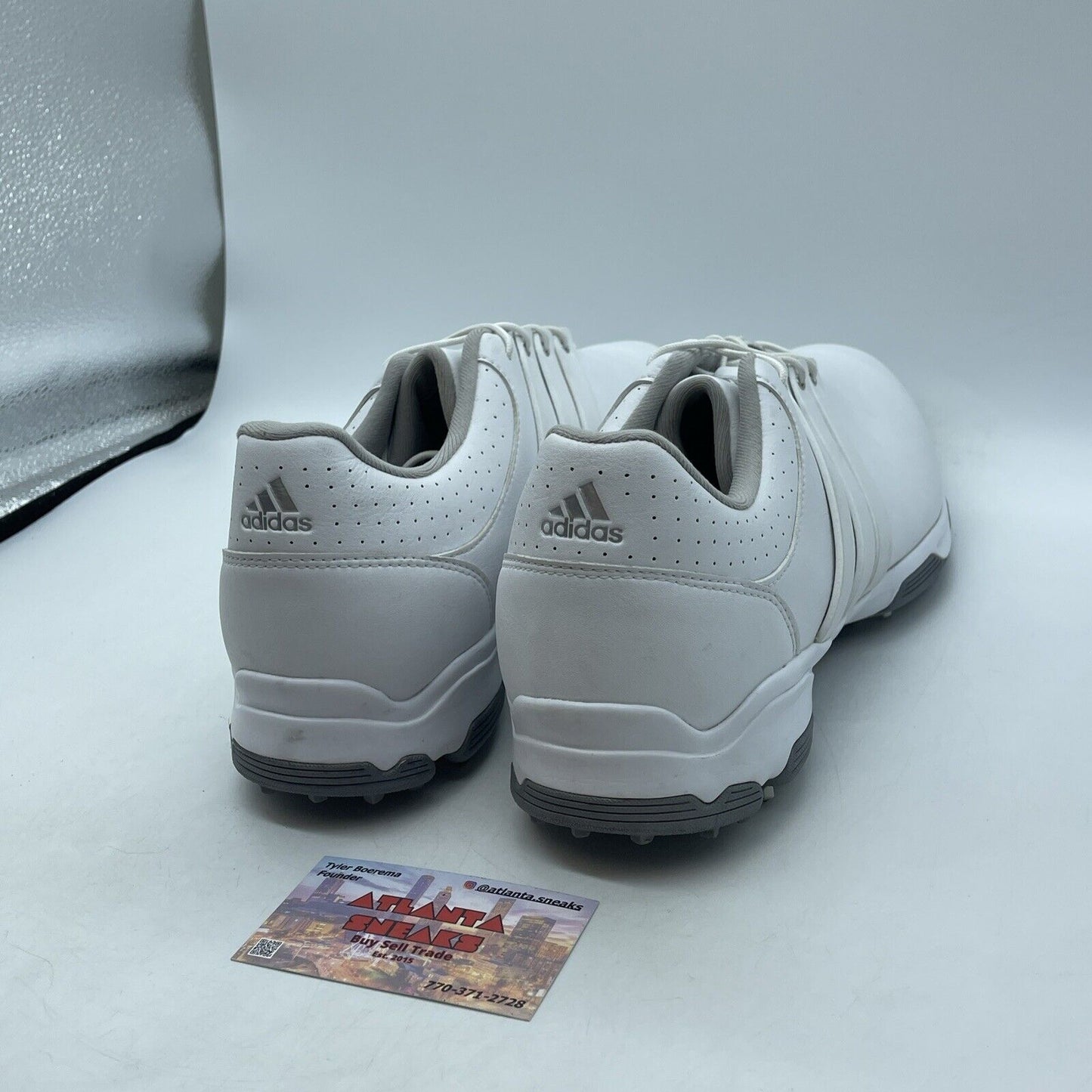 Size 13 - Adidas Shoes White Golf Sneakers Leather Performance Grey