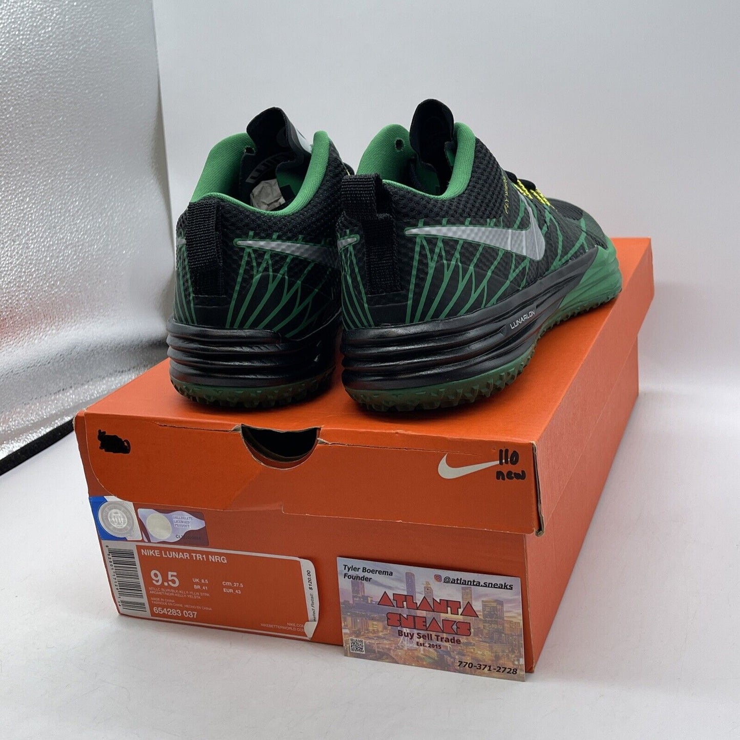 Size 9.5 - Nike Lunar TR1 LE Oregon Green Black Suede Leather (654283-037)