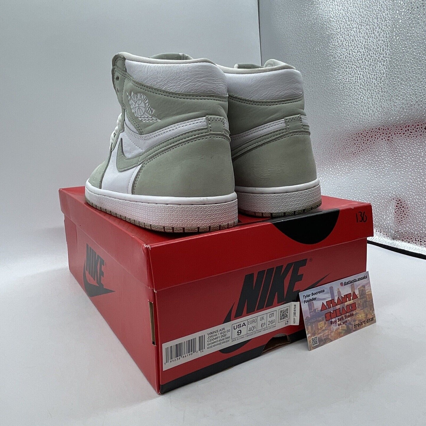 Size 9W - Air Jordan 1 Retro OG High Seafoam White Suede Leather (CD0461-002)