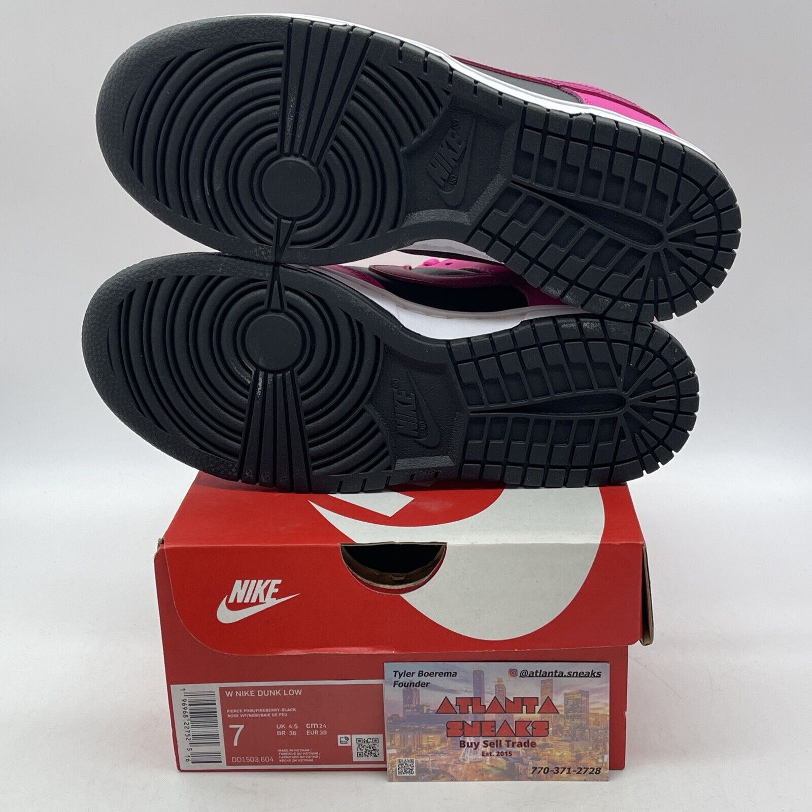 Size 7W - Nike Dunk Low Fierce Pink Black White Leather (DD1503-604)