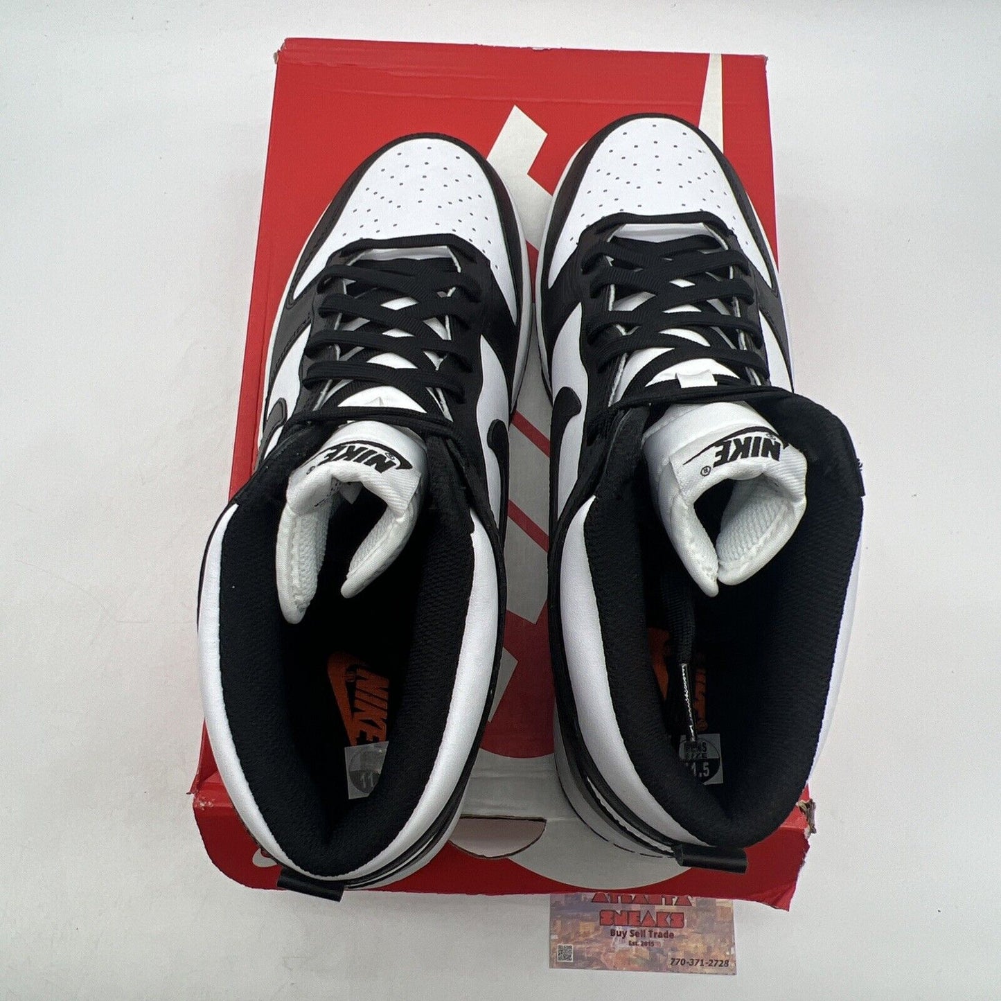 Size 11.5 - Nike Dunk High Black White Leather (DD1399-105)