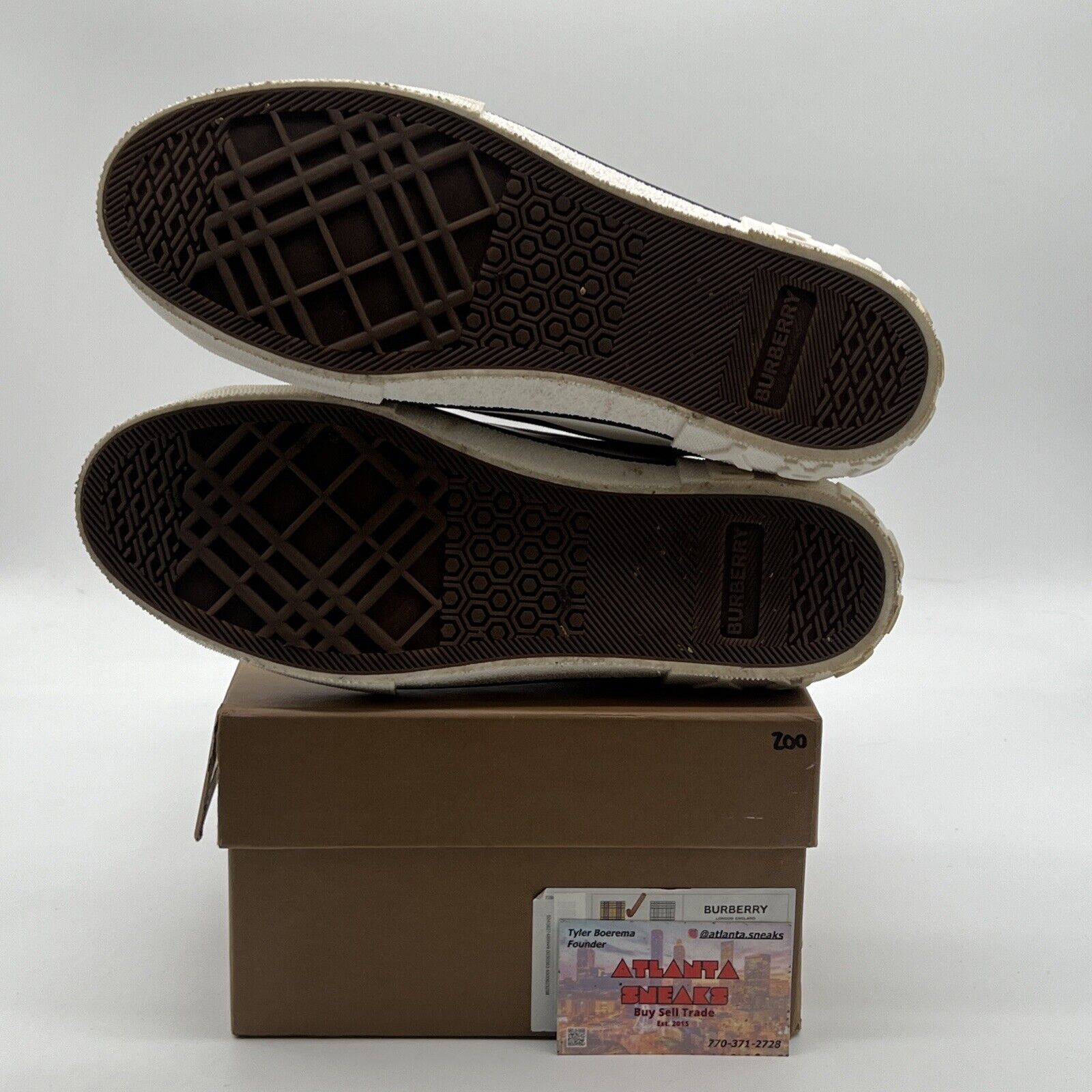 Size 12 - Burberry vintage check canvas low  top sneakers( Authentic)