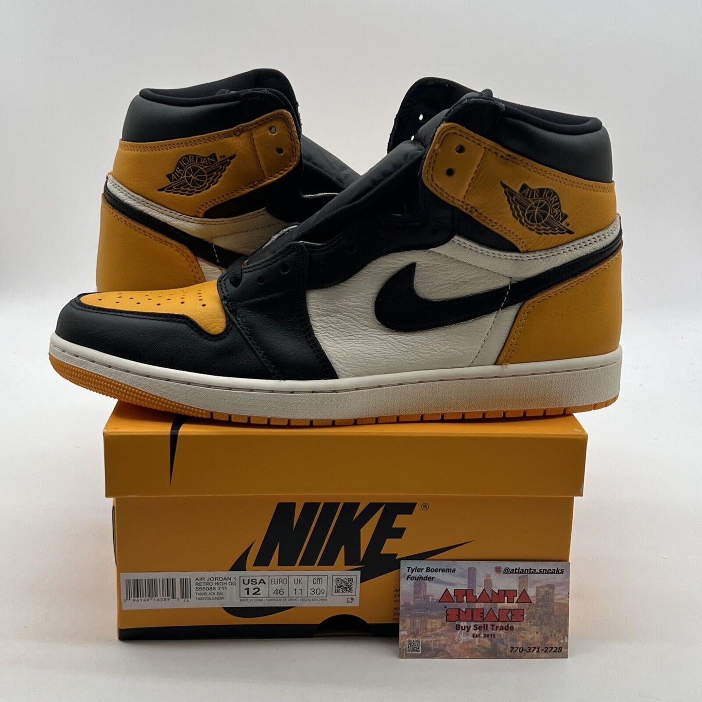 Size 12 - Air Jordan 1 Retro OG High Yellow Toe (555088-711)