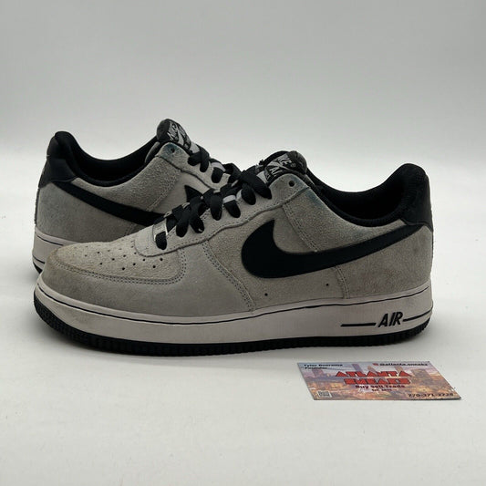 Size 8 - Nike Air Force 1 Low Grey Suede Black Leather White (488298-052)