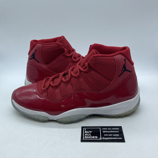 Size 12 - Jordan 11 Retro High Win Like '96 Red Black Suede Leather (378037-623)