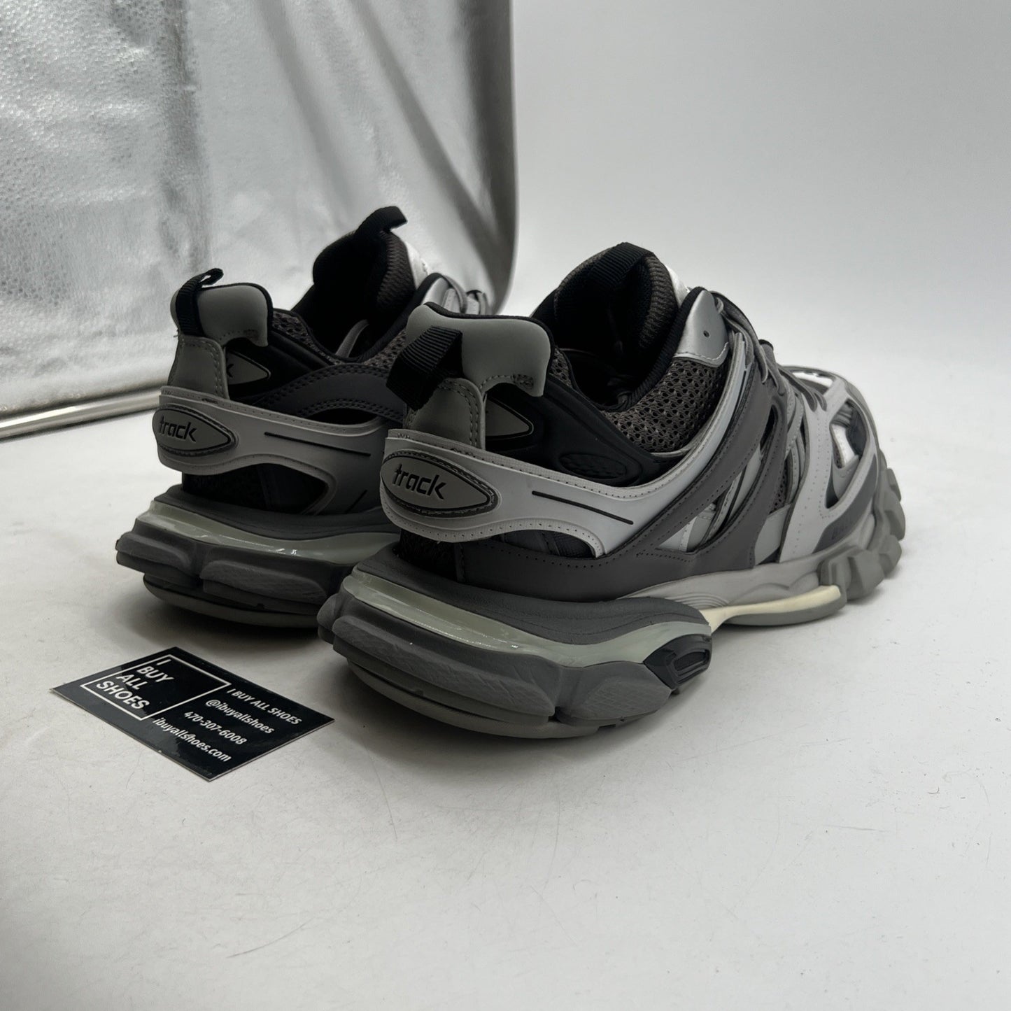 Size 43 (10 US)- Balenciaga Track LED Sneaker ' Silver Grey '