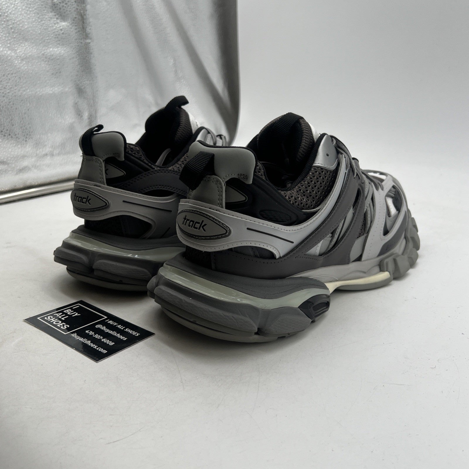 Size 43 (10 US)- Balenciaga Track LED Sneaker ' Silver Grey '