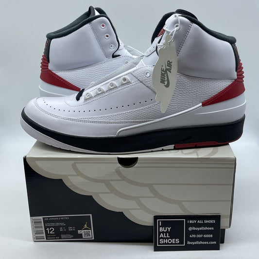 Size 12 - Jordan 2 Retro Mid Chicago White Red Black Leather (DX2454-106)