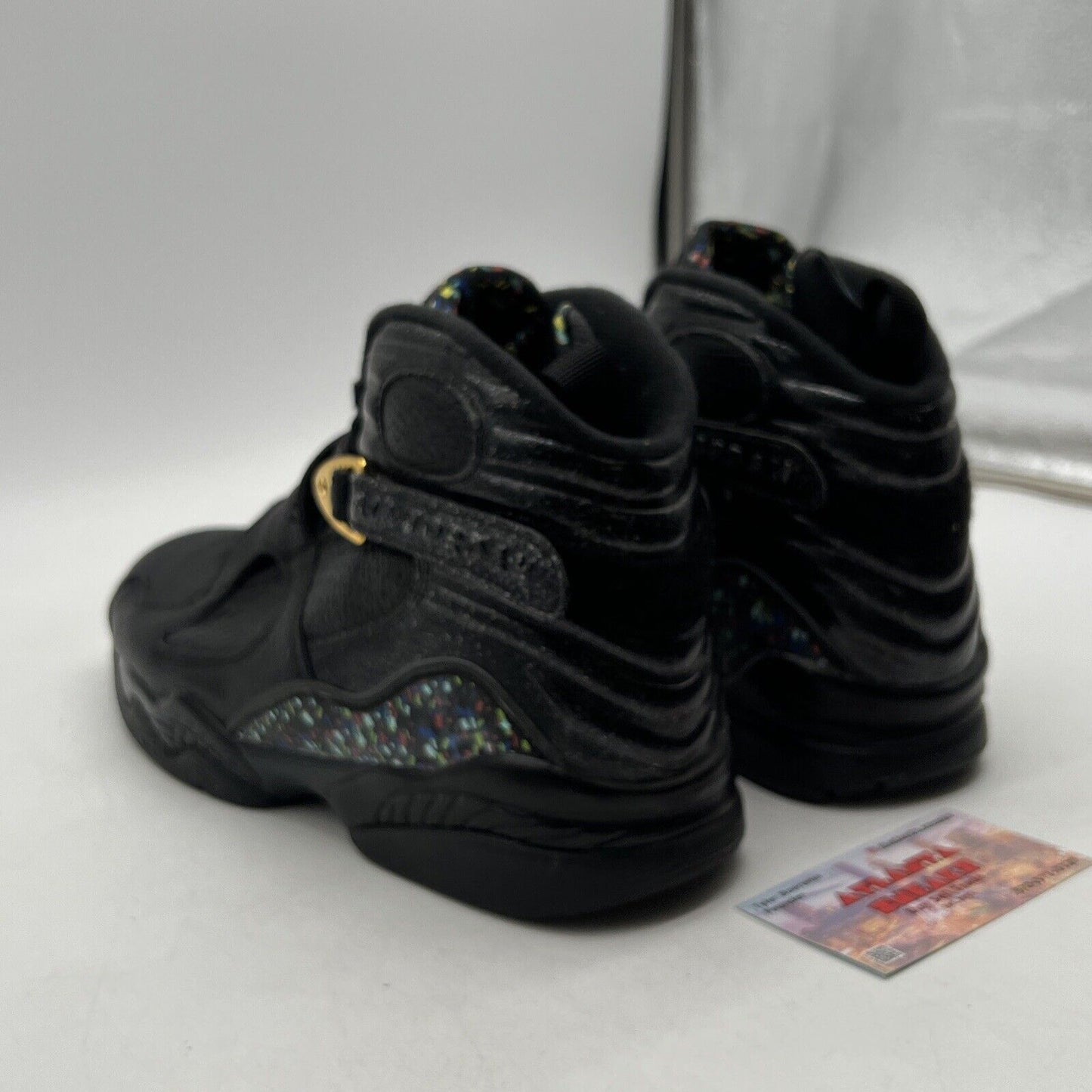 Size 9.5 - Air Jordan 8 Retro C&C Confetti Black Leather Gold (832821-004)