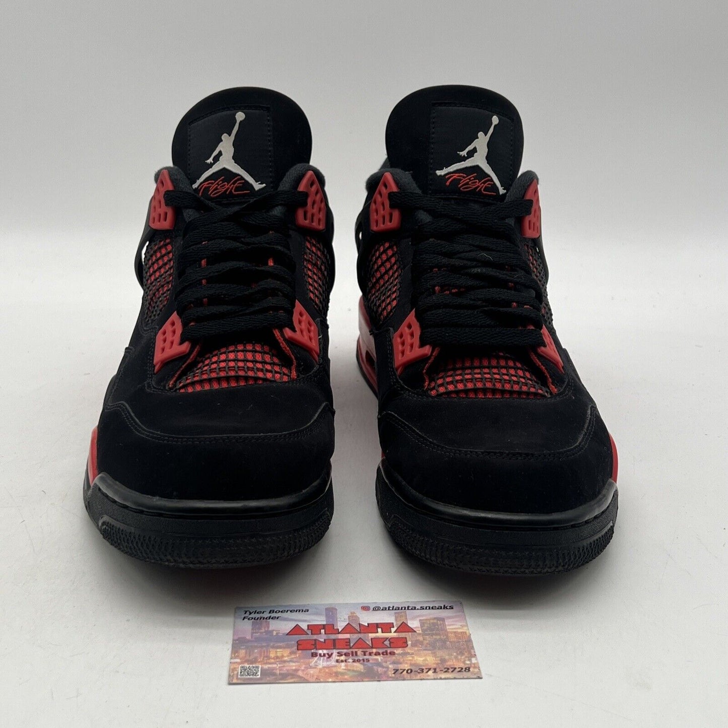 Size 13 - Jordan 4 Retro Mid Red Thunder Black Red Suede White (CT8527-016)