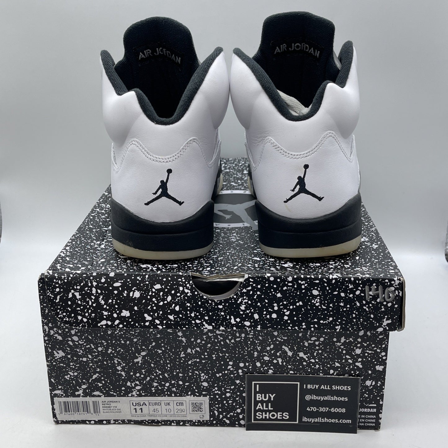 Size 11 - Air Jordan 5 Retro White Black (DD0587-110)
