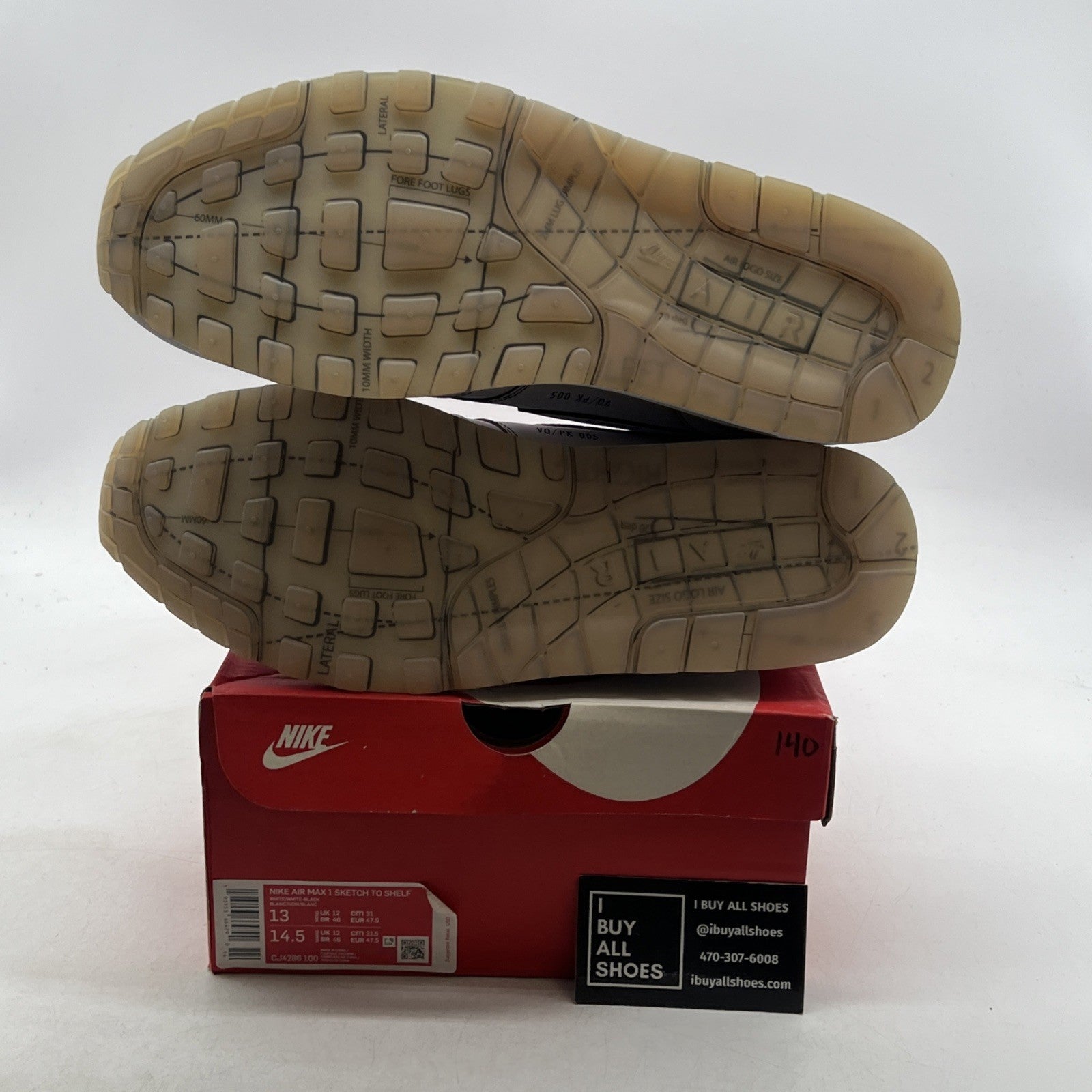 Size 13 - Nike Air Max 1 Sketch To Shelf - White (CJ4286-100)
